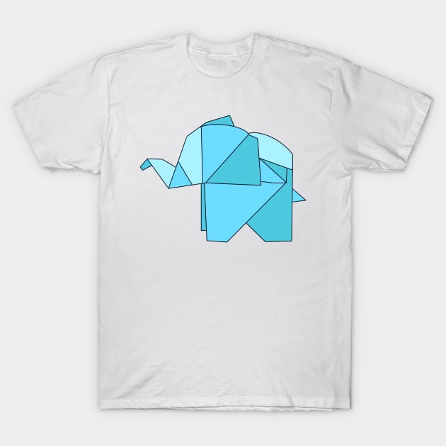 Blue origami elephant T-Shirt by CalliesArt